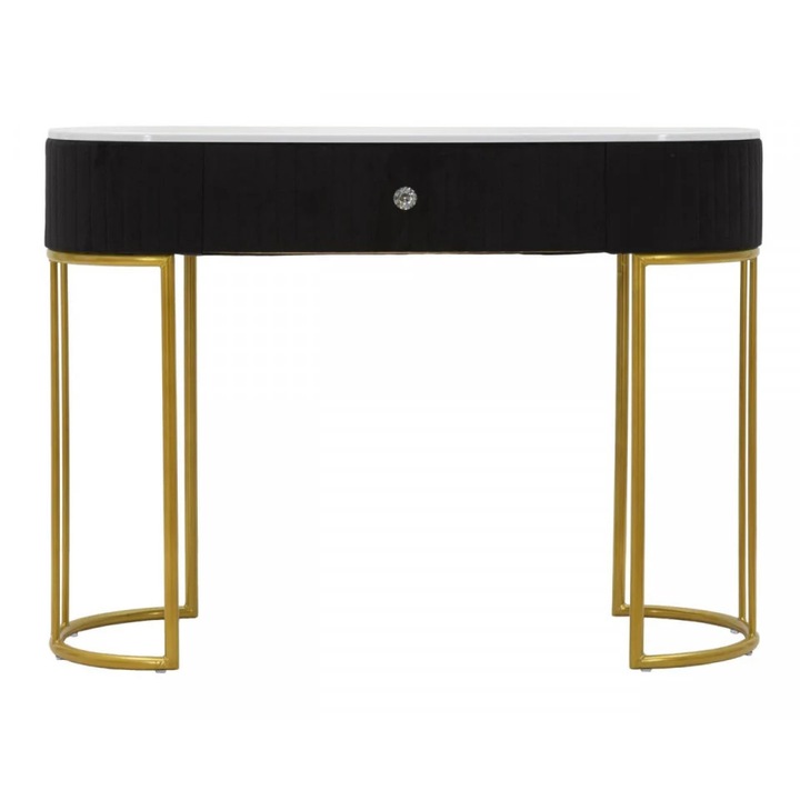 Consola neagra/carrara alb din catifea, Montpellier Mauro Ferretti