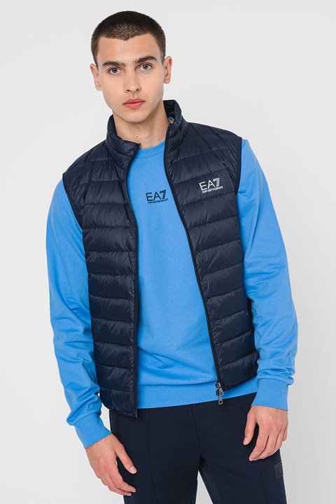 EA7, Vesta cu umplutura de puf si logo, Bleumarin, 3XL