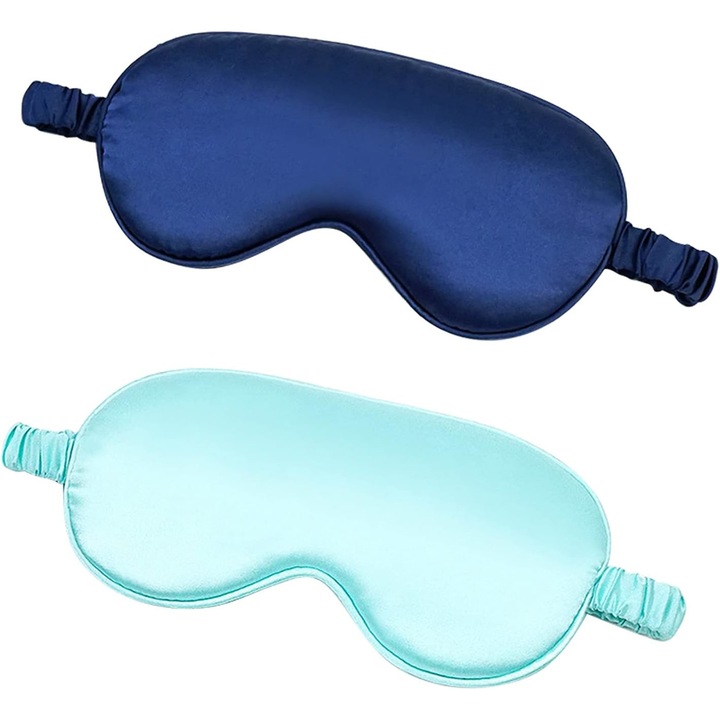 Set 2 Masti de dormit din matase Mulberry, hipoalergenice, respirabile, 21x9cm, elastica