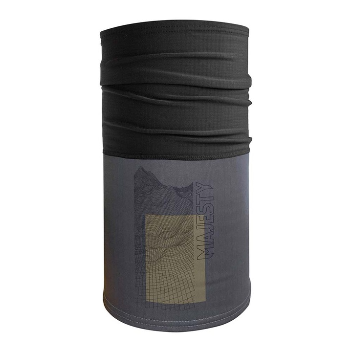 Fular multifunctional Majesty, poliester, design imprimat, gri