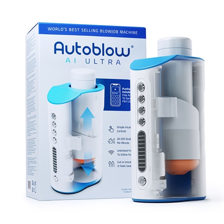Masturbator oral Autoblow AI Ultra, 10 functii, Video Sync