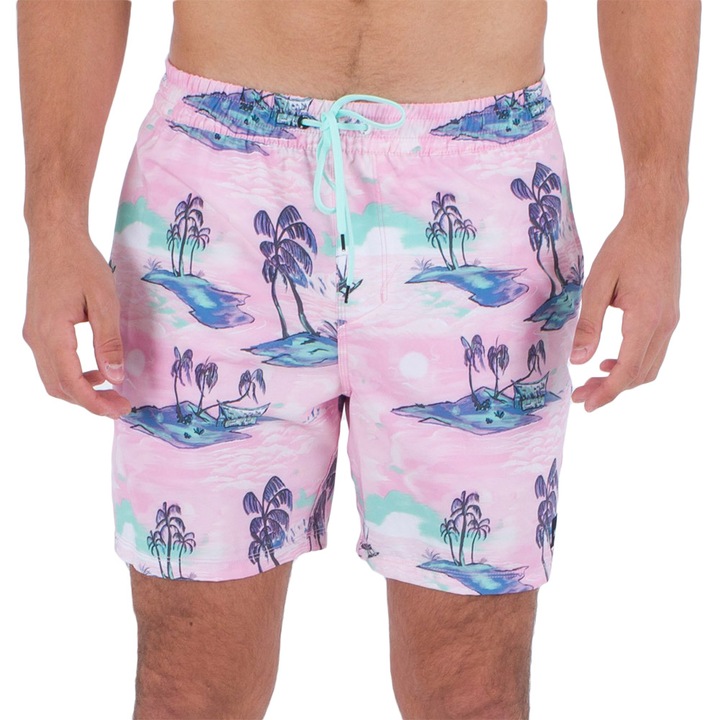 Pantaloni scurti Hurley Cannonball Volley, 4-way stretch, DWR, flamingo, 17 inch