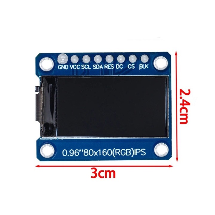 Display LCD IPS 0.96 inch 80x160 65K HD interfata SPI, ST7735 Arduino ...