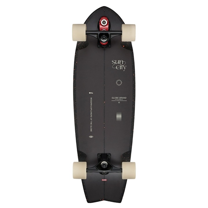 Longboard GLOBE Sun City 2, 30.75"x9.5"x16.75", piros, 65mm 83a kerekek