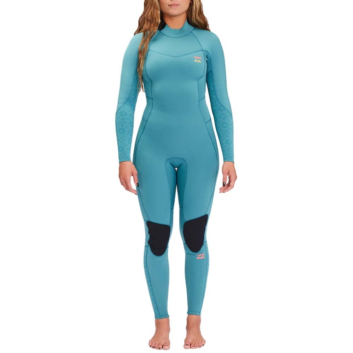 Costum de inot dama, Billabong Synergy Series, 4/3mm, Superflex Jersey, Neopren, Albastru, 36EU