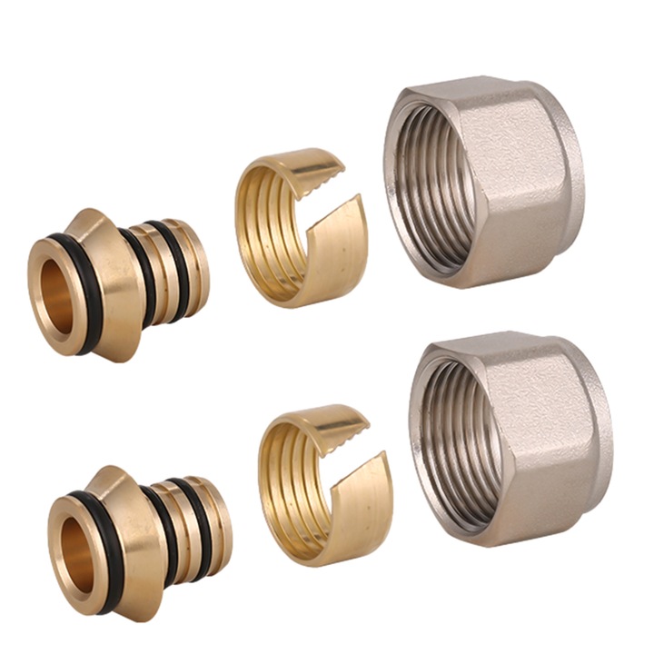 Adaptori nichelat eurocon pentru teava PEX, 17 x 2, 0 mm - EK, set 2 buc, Daver