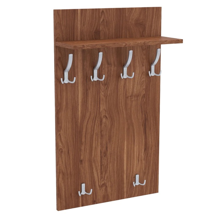 Cuier de perete MAXI cu carlige aluminiu AKKE, Visiniu, 90X60