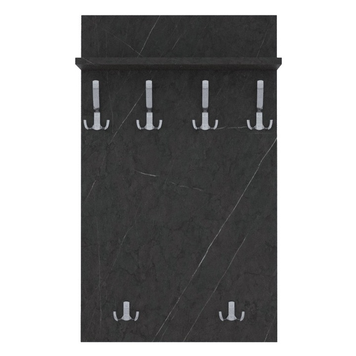 Cuier de perete MAXI cu carlige cromate AKKE, Gri, 120X60