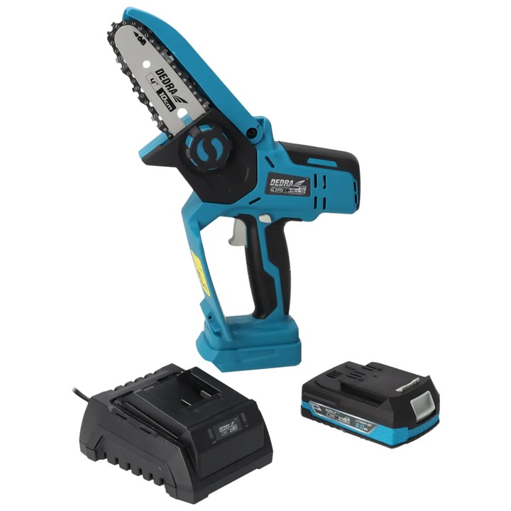 Mini drujba electrica crengi cu acumulator 18V 2Ah inclus, lama 10cm, Dedra