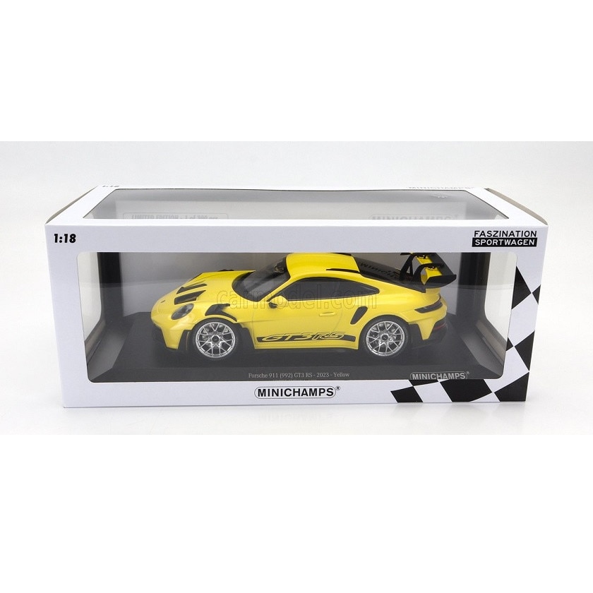 Macheta Porsche 911 GT3 RS yellow 2023 1/300pcs - 1/18 Minichamps