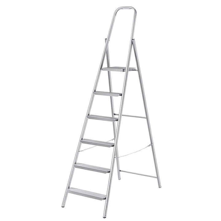 KADAX Servey munkalétra, összecsukható, csúszásmentes, 6 lépcsős, 193cm