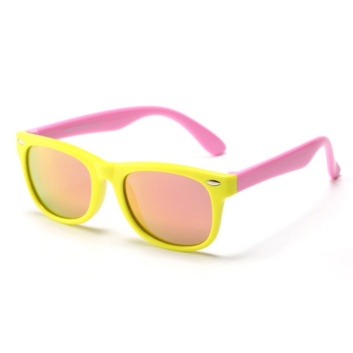 Детски слънчеви очила 3-8 години, UV защита, Polarized, Skyddar Kido D802 - Pink Yellow