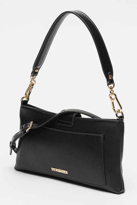 Steve Madden, Geanta de piele ecologica cu bareta de umar Lilou, Negru