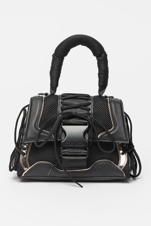 Steve Madden, Чанта през рамо Bdiego с мрежести зони, Черен, Избеляло черно