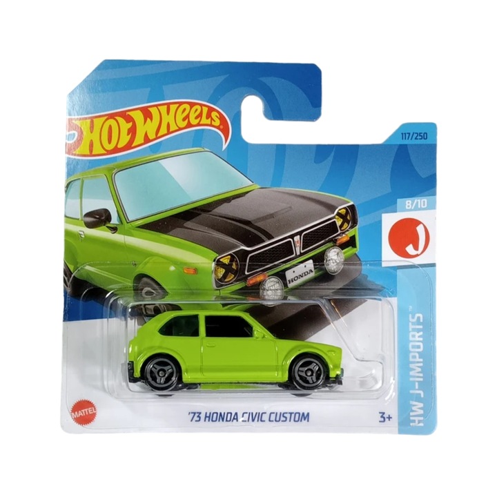 Hot Wheels Honda Civic Custom '73 autó, zöld, 1:64