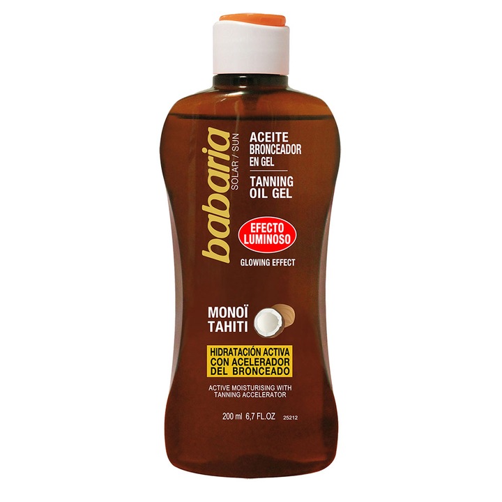 Barnulást segítő olaj, gél típusú, ragyogó hatással, Babaria, 200 ml