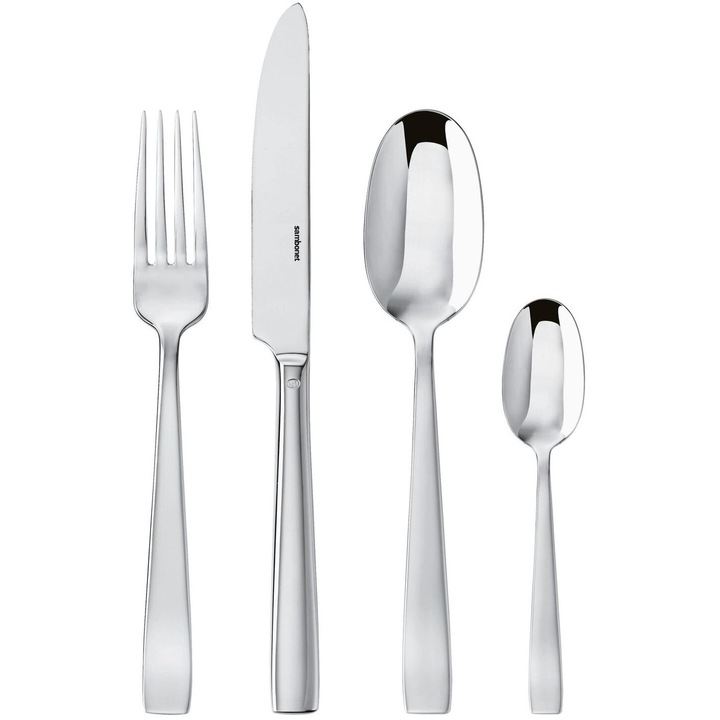 Set tacamuri Sambonet Flat Solid Handle, inox, 24 piese