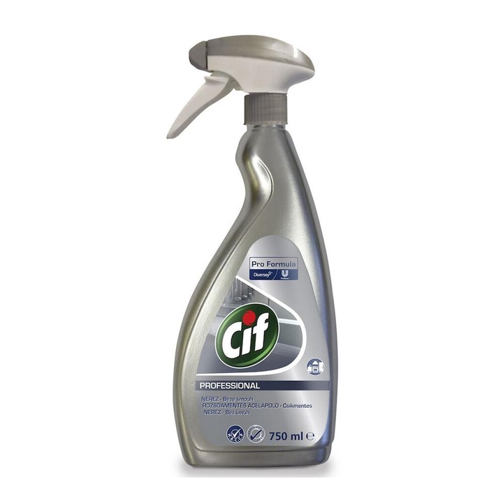 Spray de curatare pentru otel inoxidabil si sticla 750 ml Cif pentru otel inoxidabil si sticla