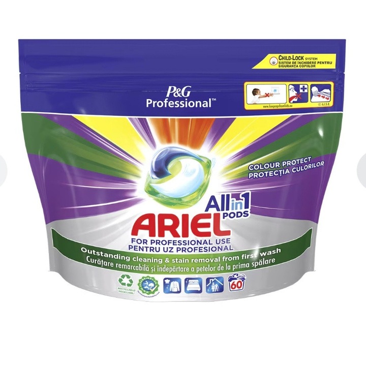 ARIEL Professional All in1 PODS Color+ kapszula mosószer, 60 mosás