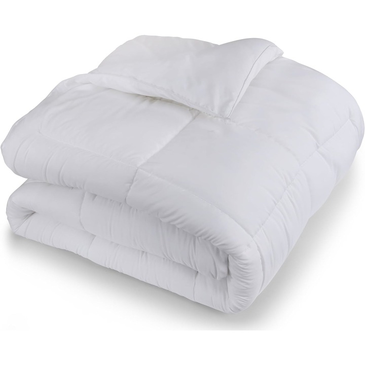 Pilota de vara, Utopia Bedding, 200 x 200 cm, 200 gsm, moale si usoara, Alb