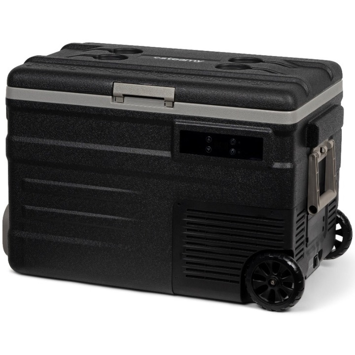 Lada frigorifica electrica Steamy-E Roller, cu compresor, 12/24V, 110-240V, 45 litri, negru/gri