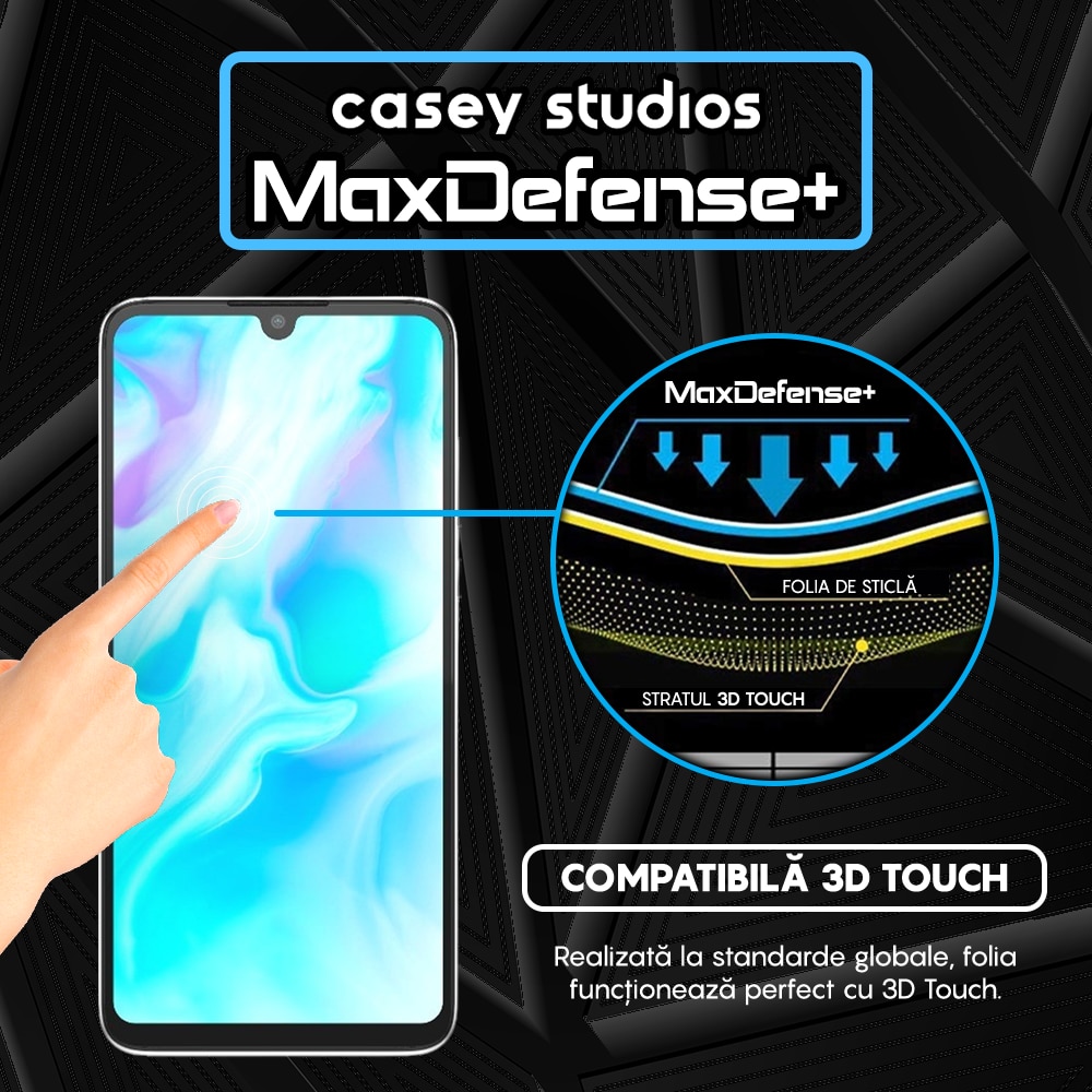 Folie Sticla CASEY STUDIOS™ compatibila cu Huawei P30 Lite / P30 Lite New Edition, Full Cover 3D, Full Glue, Ultra HD, Anti Zgarieturi, Anti Amprente, Anti Socuri, Margini Negre