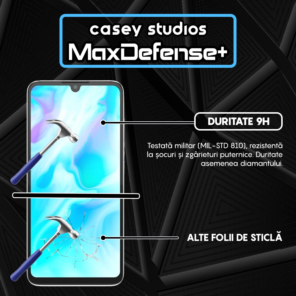 Folie Sticla CASEY STUDIOS™ compatibila cu Huawei P30 Lite / P30 Lite New Edition, Full Cover 3D, Full Glue, Ultra HD, Anti Zgarieturi, Anti Amprente, Anti Socuri, Margini Negre