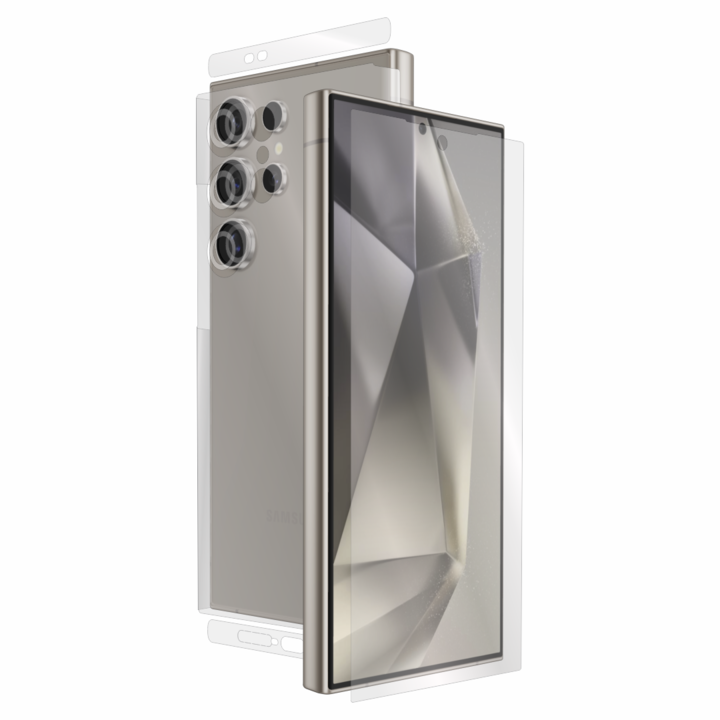 Védőfólia, kompatibilis a Samsung Galaxy S24 Ultra készülékkel, képernyőborítás, hátlap és oldalak, Alien Surface