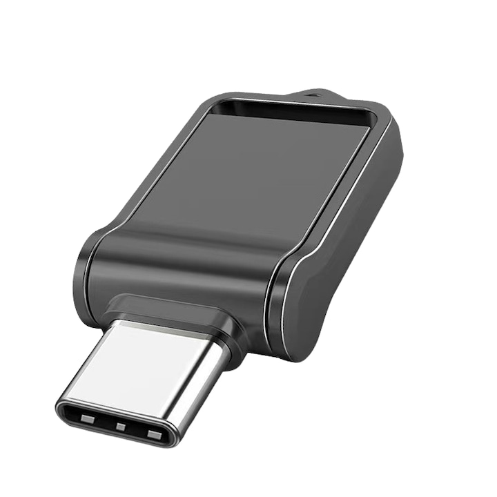 USB Memory Stick, 1TB/1000GB, USB Type C, szürke, fekete