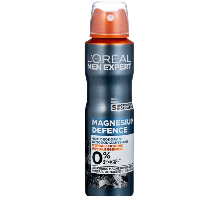 Deodorant spray 48h L'oreal Men Expert Magnesium Defence 0% alcohol, 250 ml