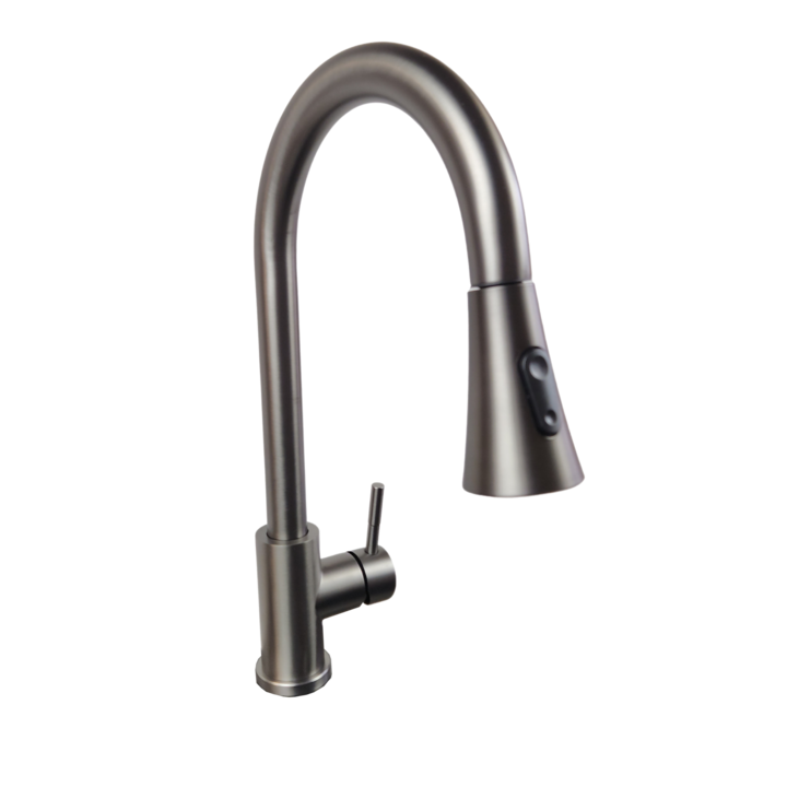 Смесител с разтегателна пулверизатор, Кухня, графит, 2 водни режима, 400 мм