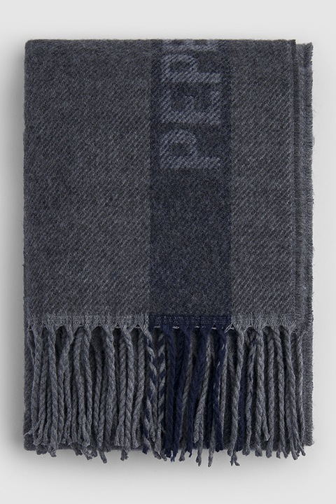 Pepe Jeans London, Windwood sál logós csíkkal, Sötétszürke, Tengerészkék