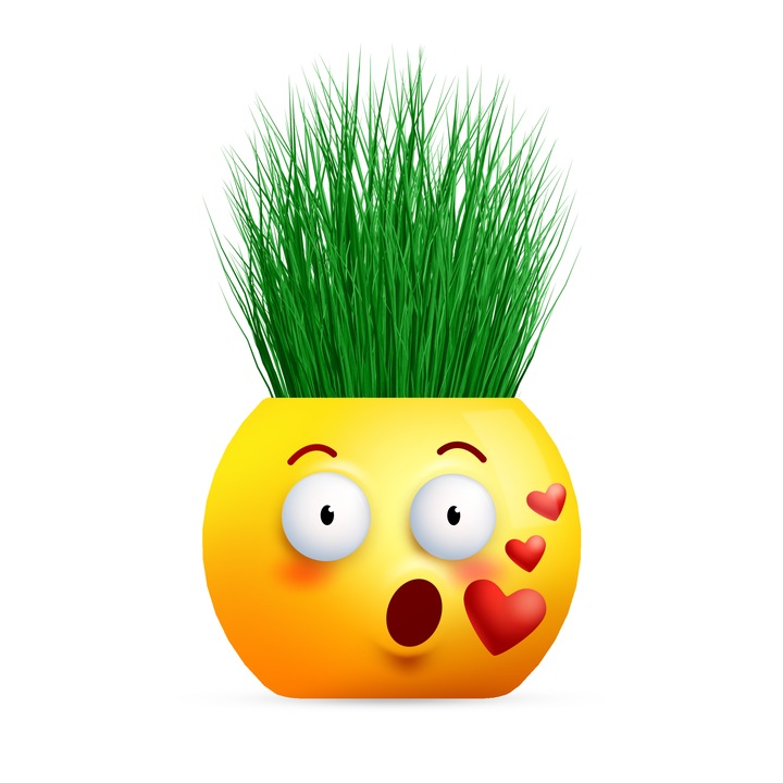Cupa cu iarba cu ilustratie, emoji-2, YUUP