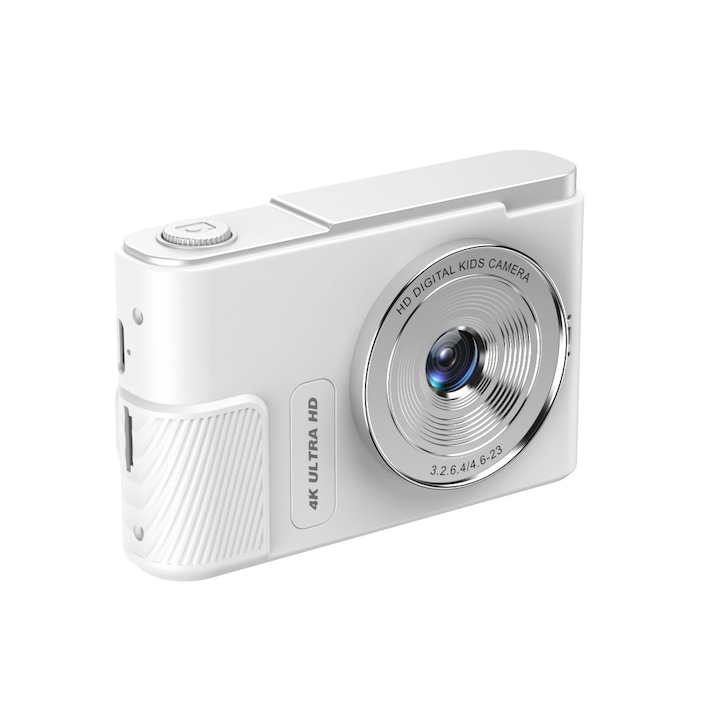 Digitális fényképezőgép, kényelmes, 48 megapixeles HD, 4k videofelvétel, 8x zoom, 2,4 hüvelykes képernyő, USB töltés, fehér