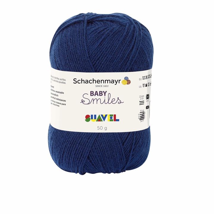 Fir Textil Smc Schachenmayr Suavel 1050, subtire, pentru crosetat si tricotat, 100% acril, albastru marin, 50g, 366m