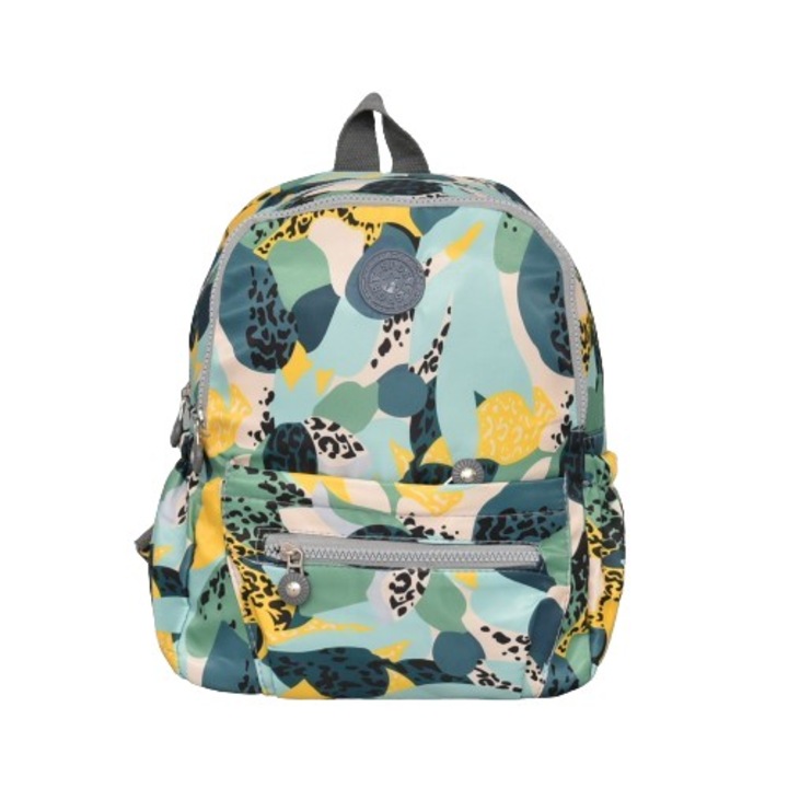 Дамска раница 12547-2, Текстил, 24/30/13 см, Многоцветна