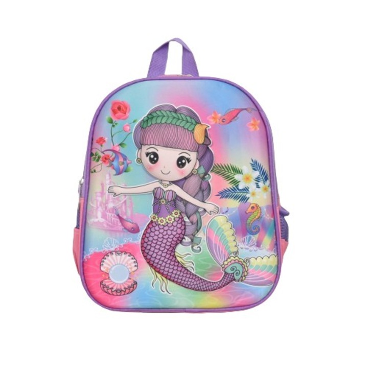 Iskolai hátizsák 4093-1, 27/32/10 cm, Rózsaszín