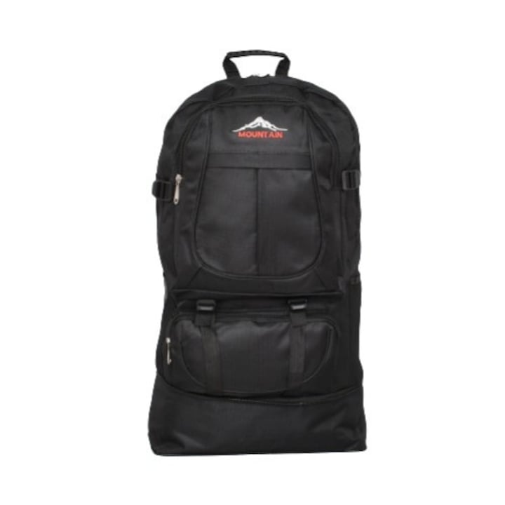 Tourist hátizsák 5252-1, 35/64/18 cm, textil, fekete