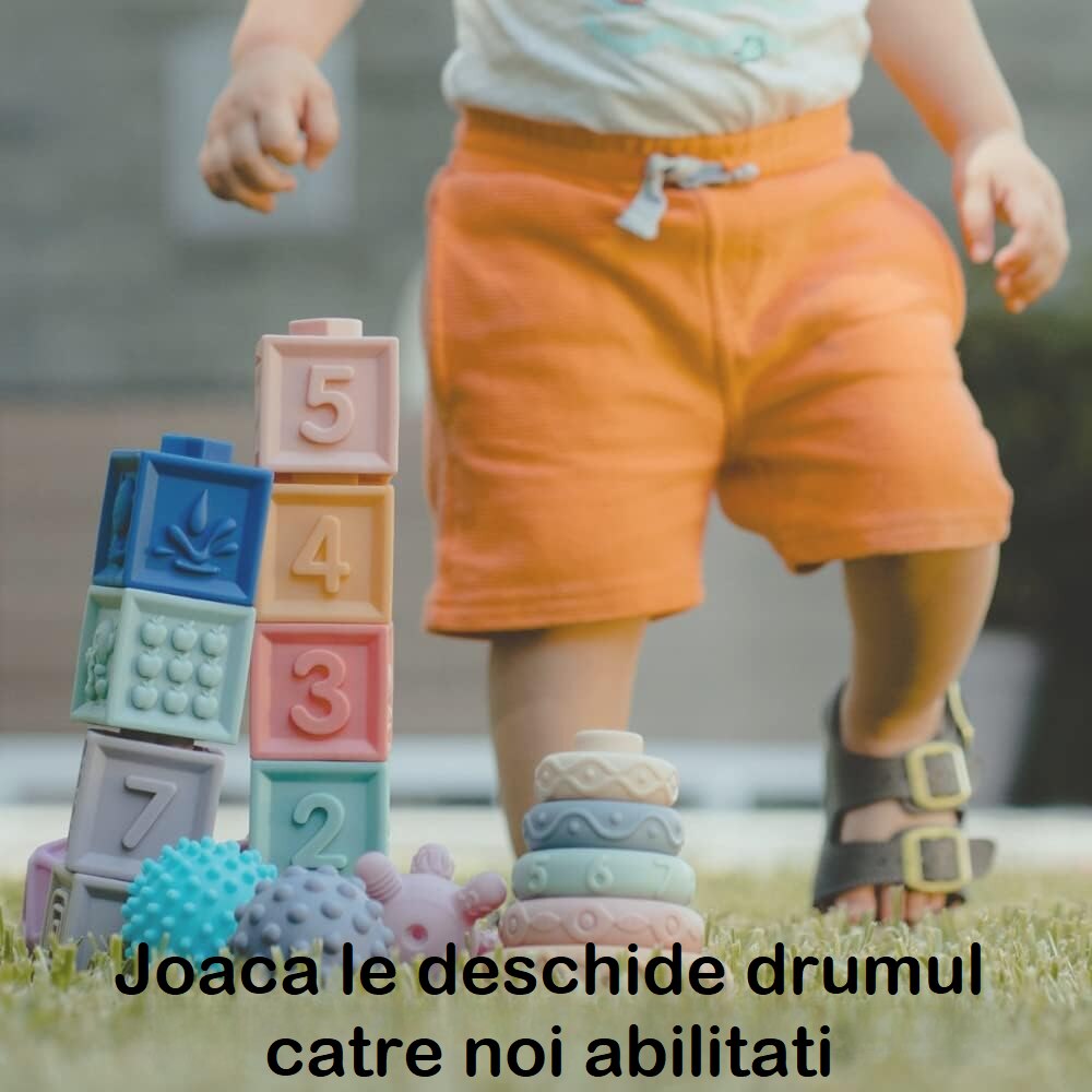 Set Cuburi Senzoriale pentru Bebelusi, din Cauciuc Moale, Contine 24 ...