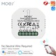 Интелигентен превключвател Zigbee 3.0 Moes, скрит, 1 канал, без неутрален, 2-посочен превключвател