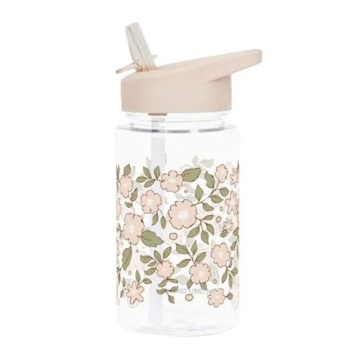 A Little Lovely Company kulacs, "Blossom Pink", 450 ml, rózsaszín / átlátszó