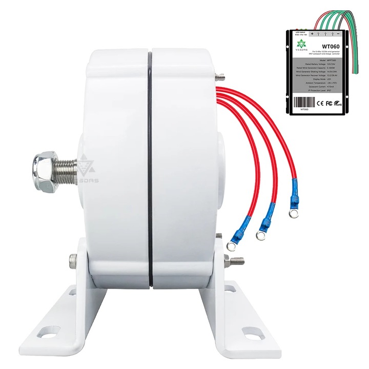 Generator cu magnet Permanent, 200W, 12V, Racire Superioara, trifazat, alb, Compact