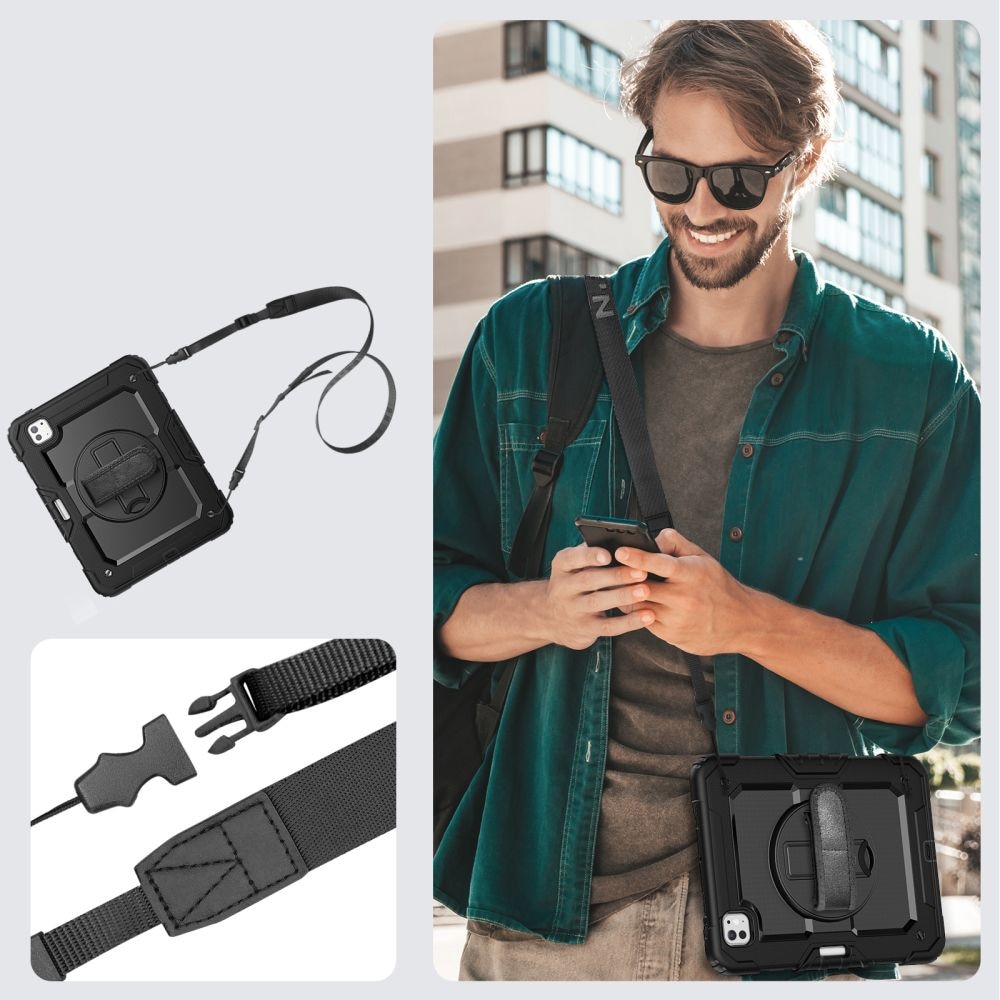 Husa tableta, TECH-PROTECT Solid360, pentru iPad Pro 11 5/2024, rezistenta la socuri, cu stand, negru