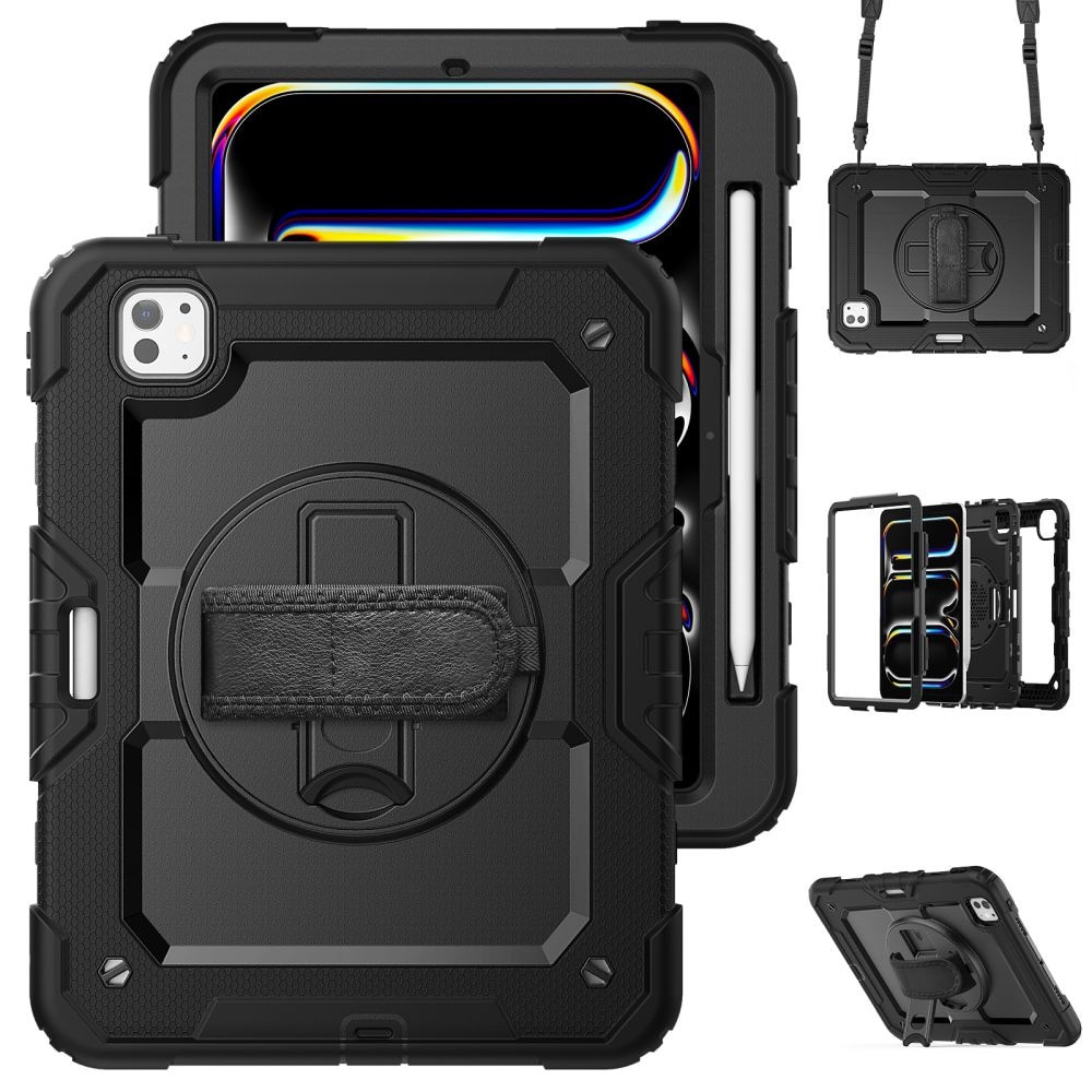 Husa tableta, TECH-PROTECT Solid360, pentru iPad Pro 11 5/2024, rezistenta la socuri, cu stand, negru
