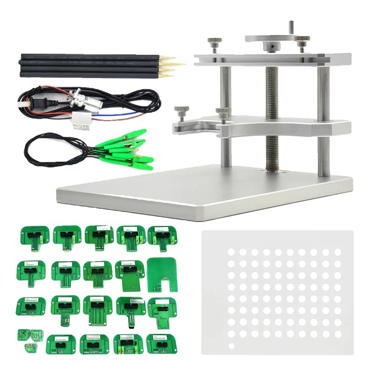 Cadru de Programare ECU cu LED, Set 22 Adaptoare, Verde, 50x60cm