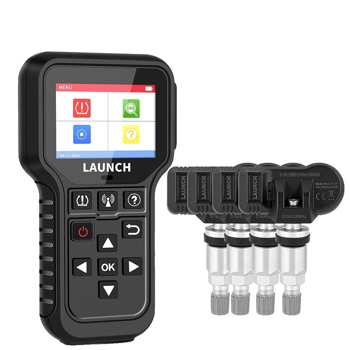 Senzor TPMS, LAUNCH, clonare ID, reprogramabil, frecvente 315MHz/433MHz, viata baterie 4-6 ani, multicolor, Tip 3