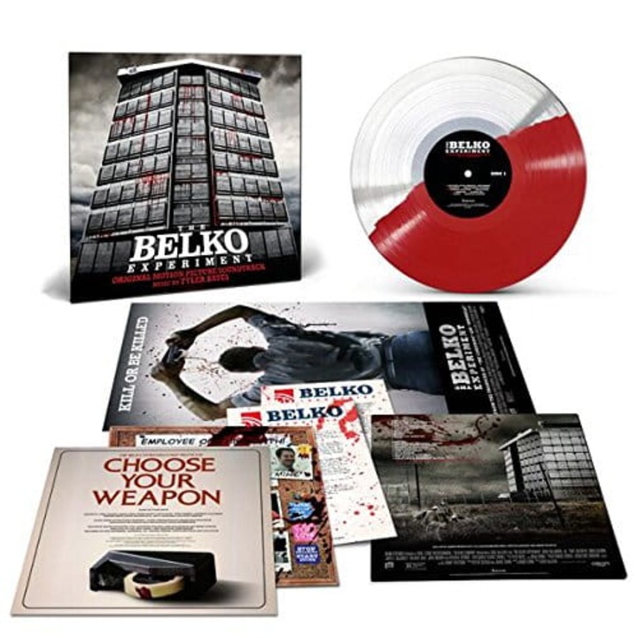 Vinil "The Belko Experiment 'Blood Dipped'", semnat de Tyler Bates, Lakeshore Records, editie limitata, poster inclus