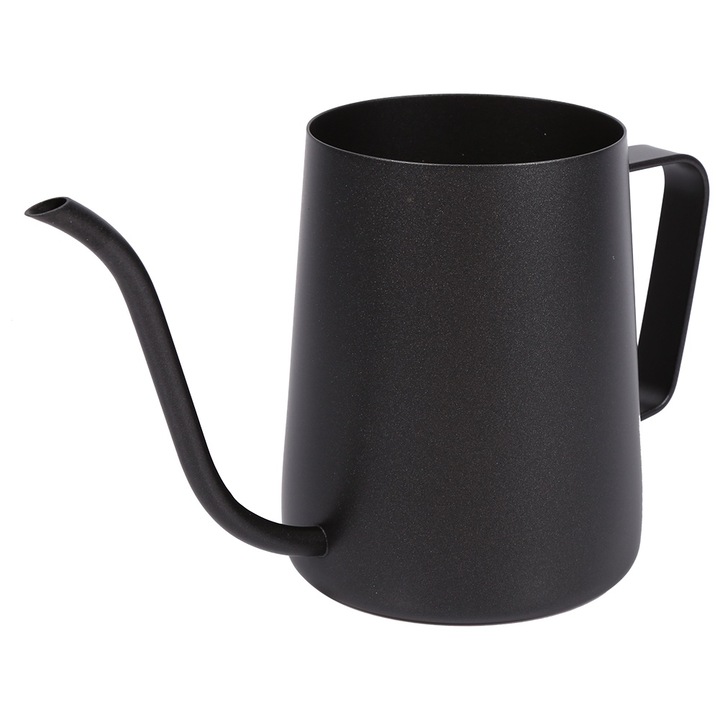 Rozsdamentes acél kávéfőző, 350ml, hosszú kiöntővel, fekete