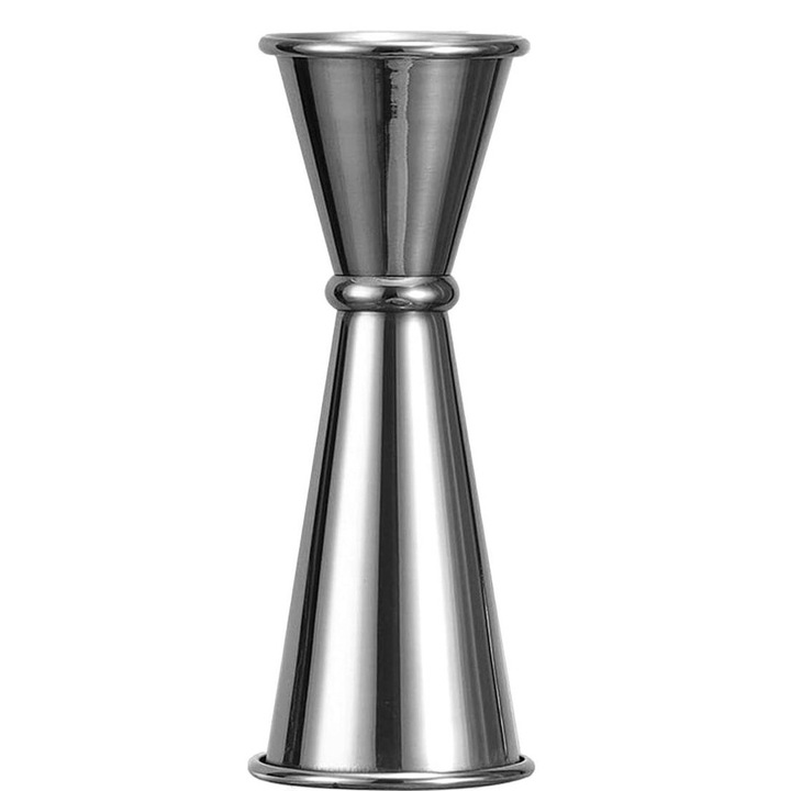 Коктейл Джигер, QttvbTna, Неръждаема стомана, 2 oz/1 oz, 12,9 x 4,6 cm, Сребро