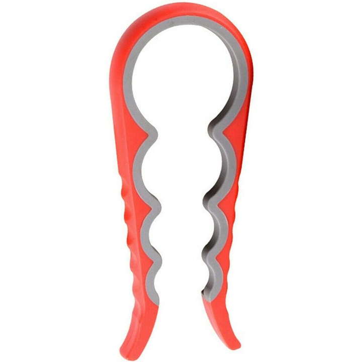 Üveg- és palacknyitó, QttvbTna, ergonomikus, piros